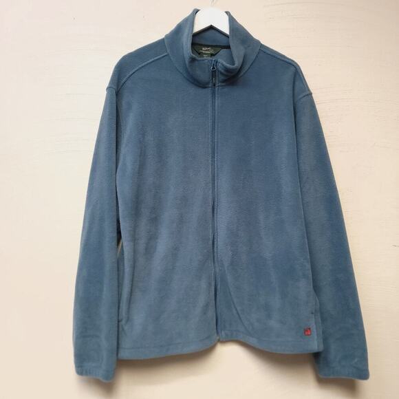 Woolrich Fleece Jacket Size Xl Mens Full Zip Blue Long Sleeve Fall Pockets - Picture 1 of 9